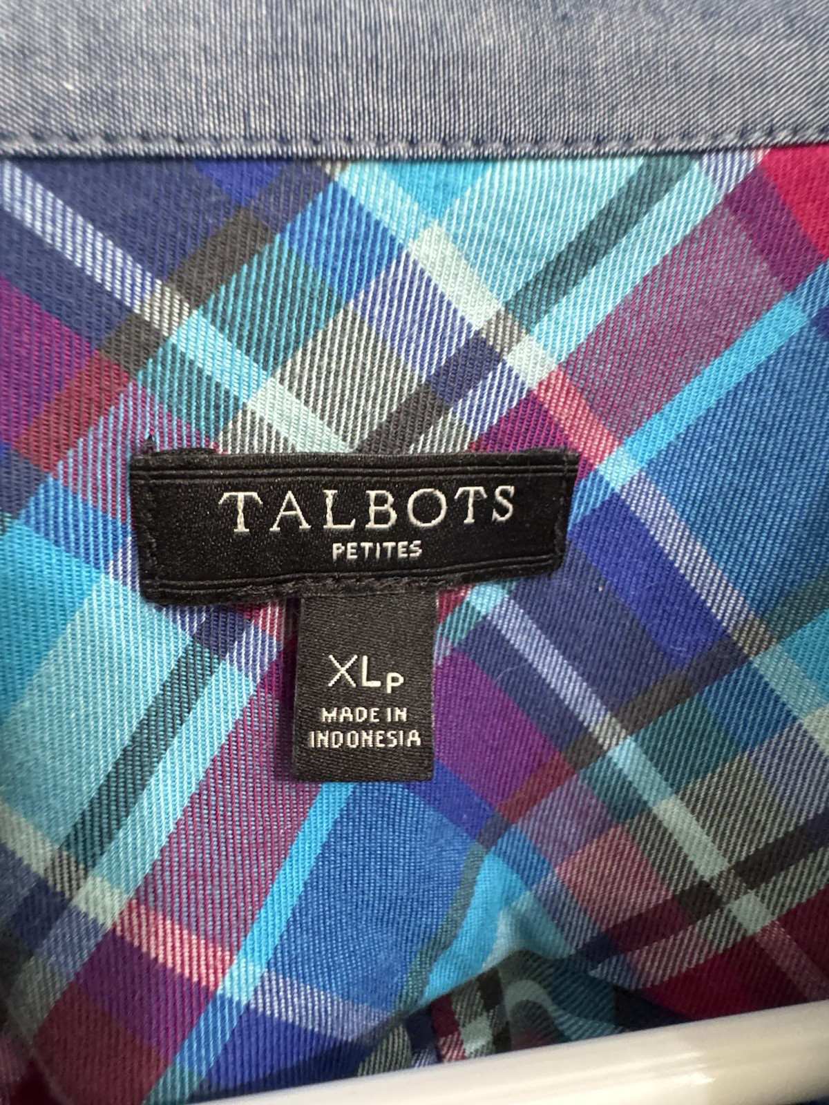 Talbots Size XLP Button Flannel Collared Plaid Wo… - image 2
