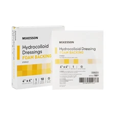 McKesson Hydrocolloid Dressing 4 x 4" Square Foam Backing 1889 10 per Box