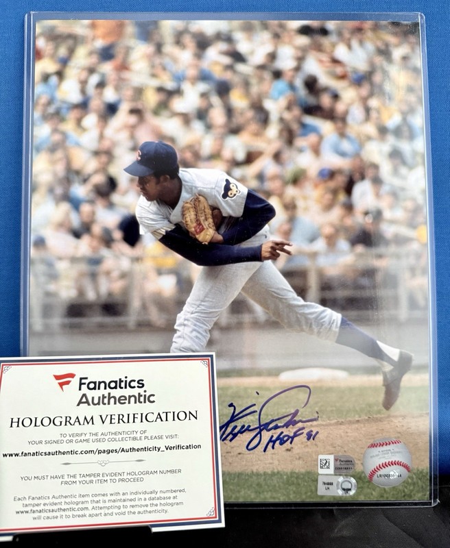 FERGIE JENKINS AUTOGRAPHED 8x10 PHOTO WITH HOF INSCRIPTION W/COA 🔥⚾️🔥