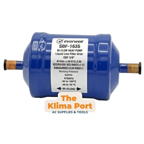 Bi-Flow Liquid Line Filter Drier SBF-163S 3/8" Everwell Heat PumpODF –630 PS