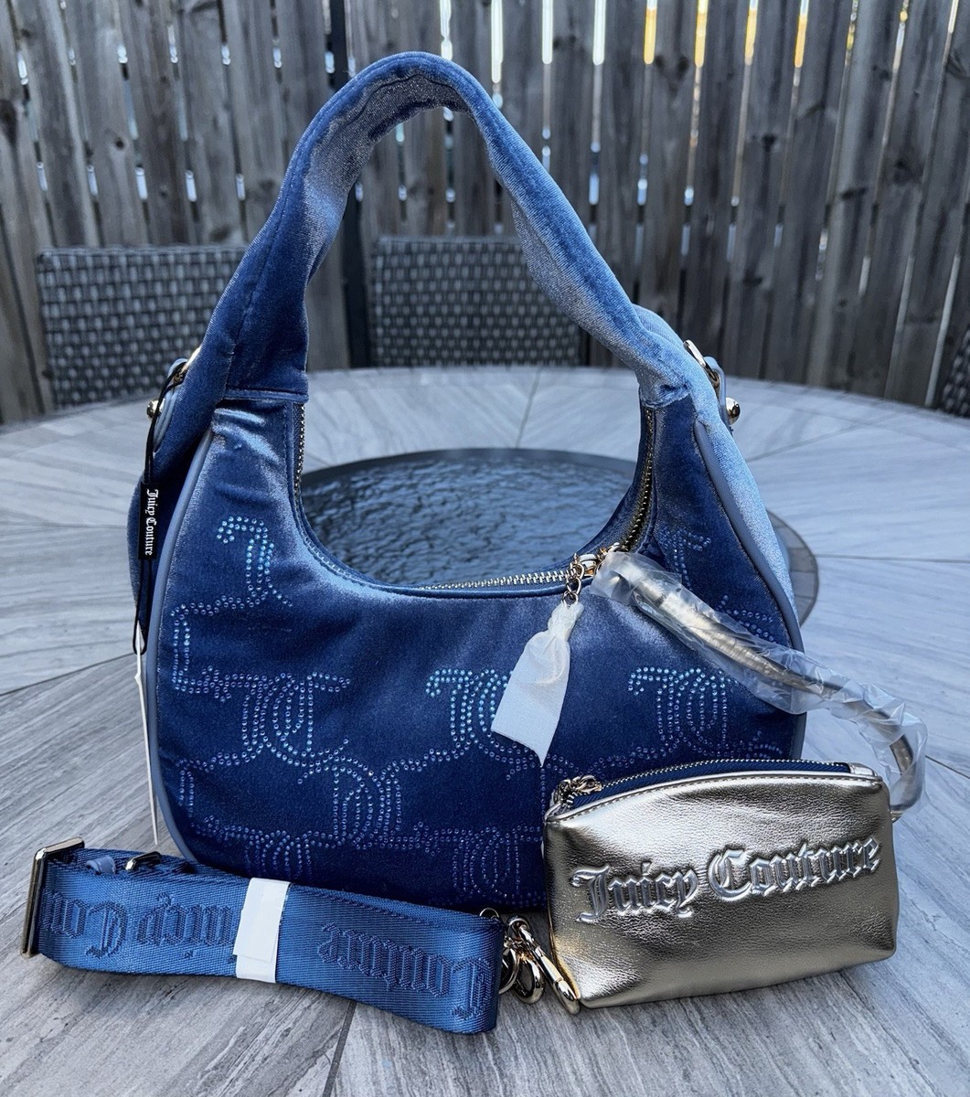 JUICY COUTURE　青いスエードレザーハンドバッグ　ジューシークチュール JUICY COUTURE 青いスエードレザーハンドバッグ ジューシークチュール