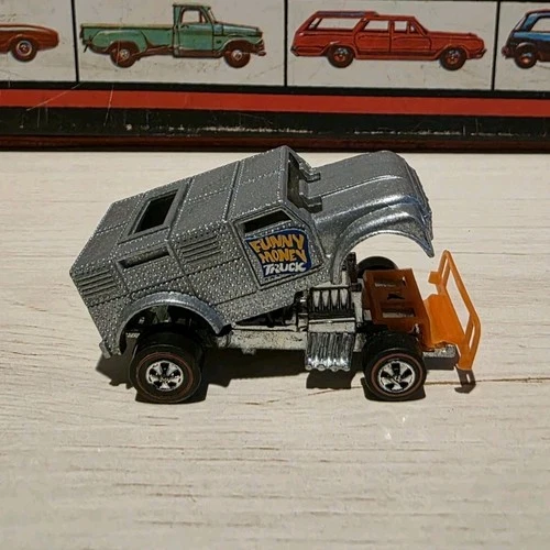 1970 Hot Wheels Funny Money Truck Diecast Silver Orange Black Vintage Pre Owned.