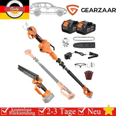 Akku Astschere Hochentaster für Baumschnitt ohne Leiter 8 zoll Kettensäge 1200W