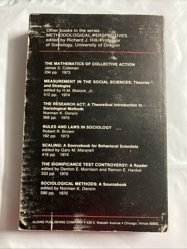 Causal Models in the Social Sciences by H. M. Blalock Jr. 1976 Paperback 4th VG - Picture 4 of 4