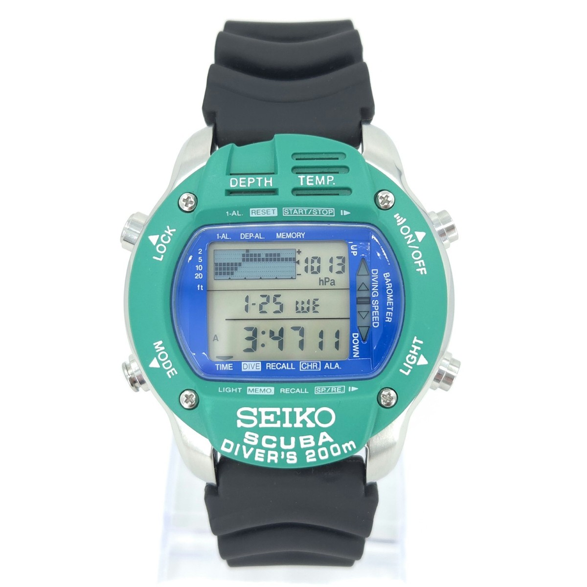 NOS SEIKO M796-5A00 SCUBA DIVER'S 200M VINTAGE DIGITAL WATCH JAPAN