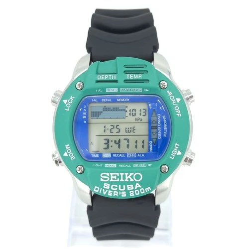 NOS SEIKO M796-5A00 SCUBA DIVER'S 200M VINTAGE DIGITAL WATCH JAPAN 1992