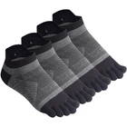 Mens Toe Socks Running Five Finger Socks High Performance Athletic Socks 4 Pairs