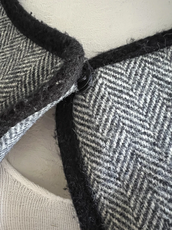 Abrigo Chaleco Capa Lana Vintage OS Midi Largo Espiga Atemporal Moda Unión Etiqueta Foto 4 de 4