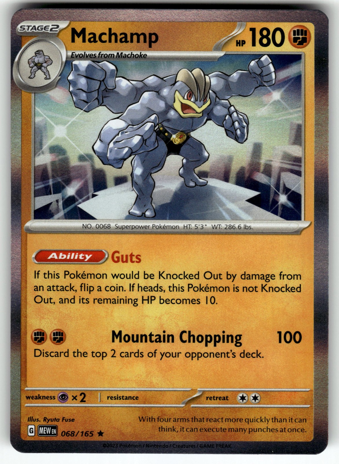 Machamp 068/165 SV: Scarlet & Violet 151 NM Pokemon Card TCG