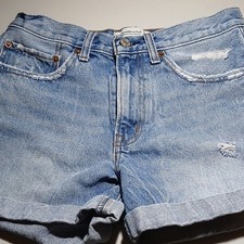 Abercrombie  Fitch Women's Blue Denim boyfriend short mid rise Size 26/2