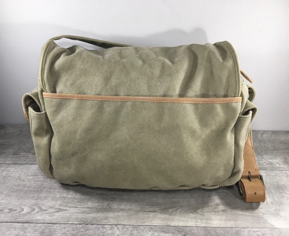 Vintage L.L. Cartera de hombro de cuero de algodón Bean Foto 3 de 4