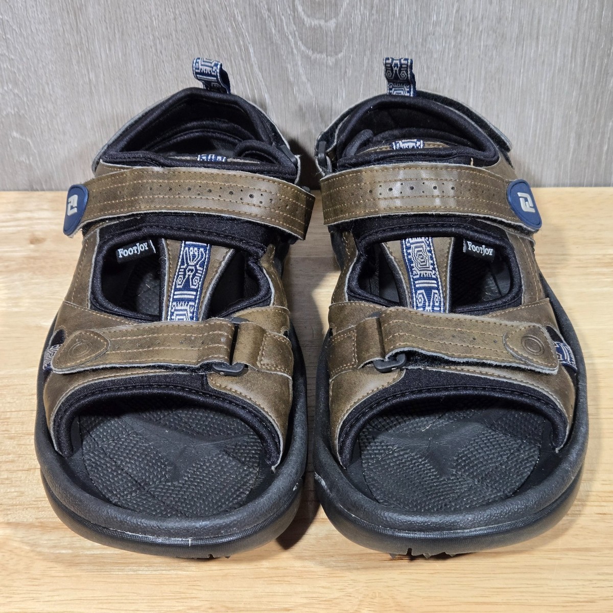 FootJoy Golf Sandals Mens 9 Brown Soft Spikes Adjustable Straps 45641 FootJoy 45607 Mens Brown Golf Soft Spike | Mercari main image 3