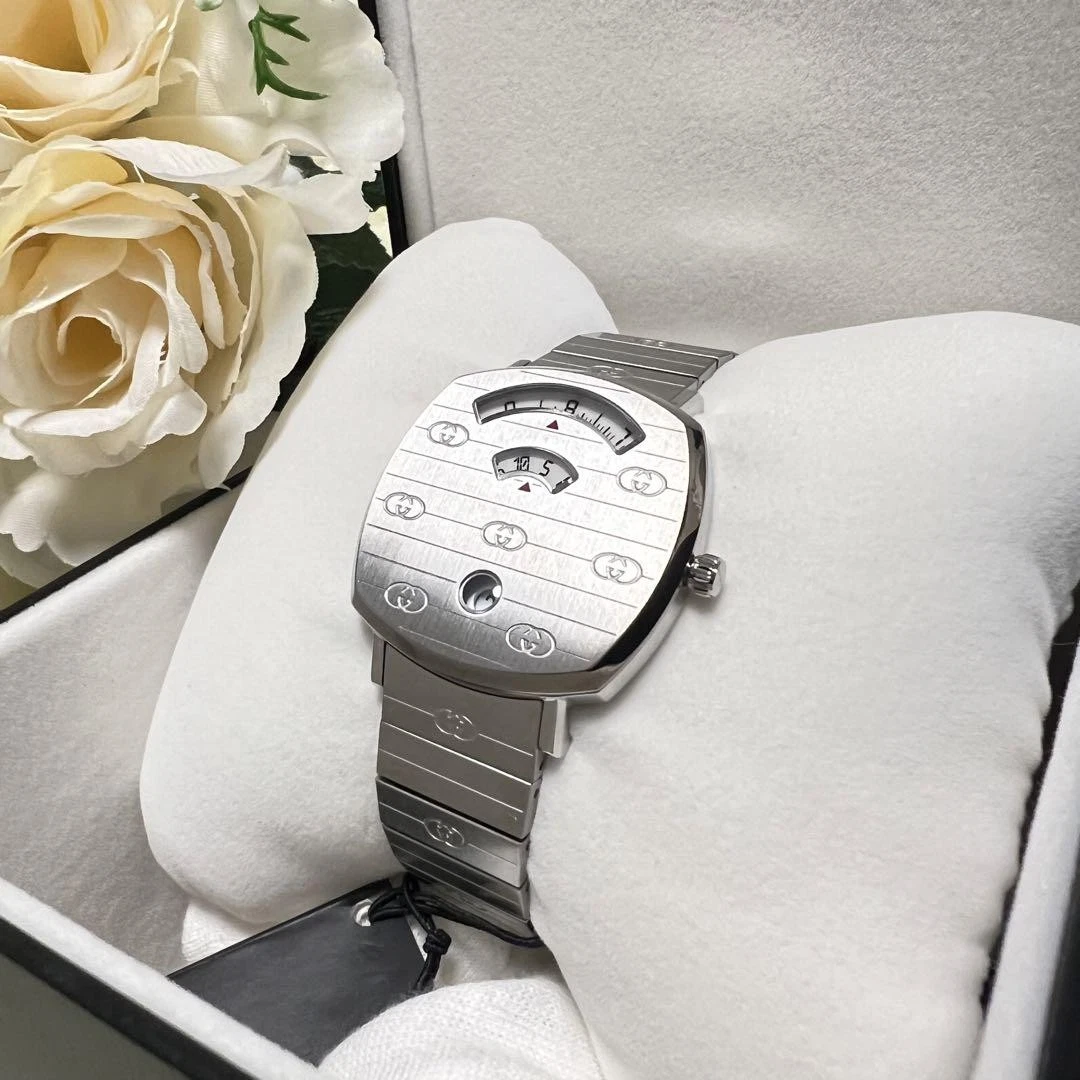 Orologio Gucci Grip Argento YA157401 Unisex Quarzo Impermeabile Design Elegante