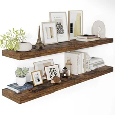 12" Deep Floating Shelves for Wall 48 Inches Long, Heavy Duty Wall Shelves fo...