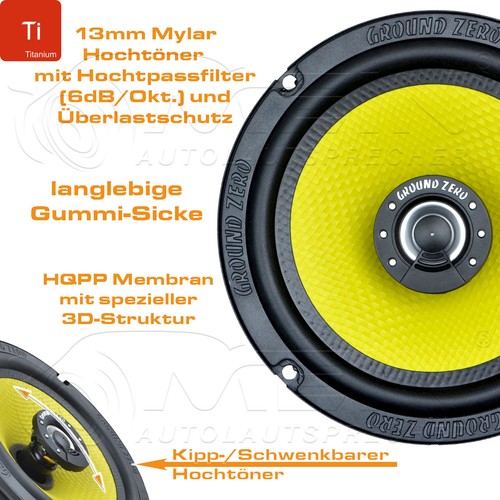 GROUND ZERO LAUTSPRECHER für PEUGEOT 307 2001-2009 Front Vorn 2-Wege 130W #A5IF - Bild 3 von 6