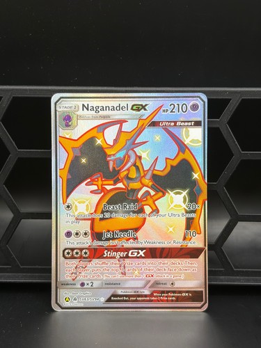 Naganadel GX SV63/SV94 Shiny Ultra Rare Hidden Fates Shiny Vault Pokemon Holo NM
