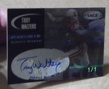 Troy Walters 2000 Sage Master Edition 1/1 Autograph Vikings Cardinals