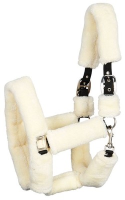Harrys Horse Furry Halfter Cover cream Warmblut Fellersatzteile 8 Stück