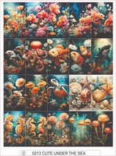 CUTE UNDER THE SEA - COMPLETE SHEET OF 20 STICKERS