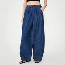 THE ROW Womens Elastic Waist Cotton High Waist Loose Pants