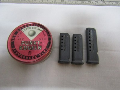 3 Magazine 2 x 6er  1 x8er Magazin DDR Luftgewehr 4,4mm Kugel Suhl  Ostalgie