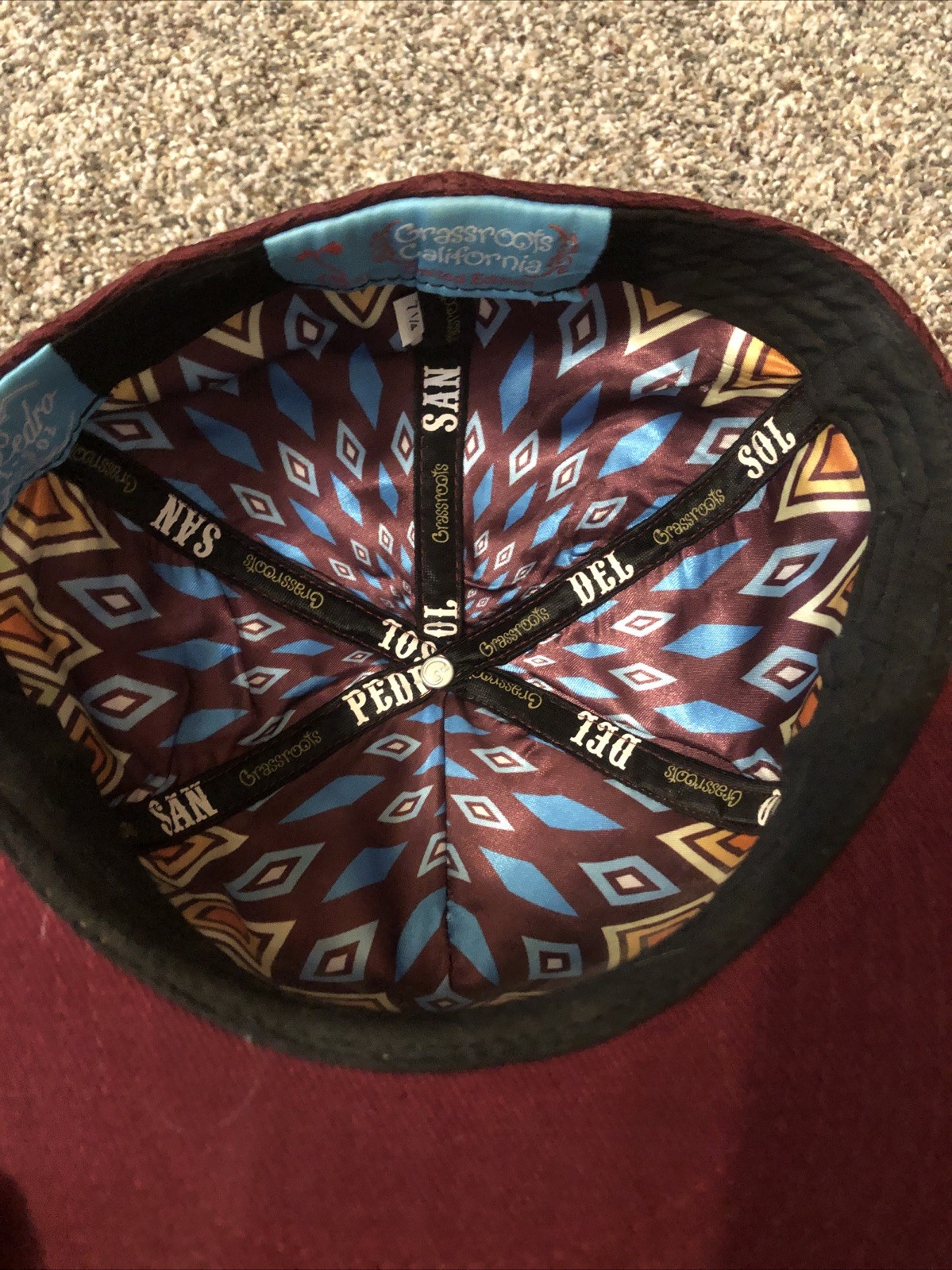 RARE Grassroots California ￼Limited Edition Cap Hat Fitted  7 1/4 Psych Eye EXC