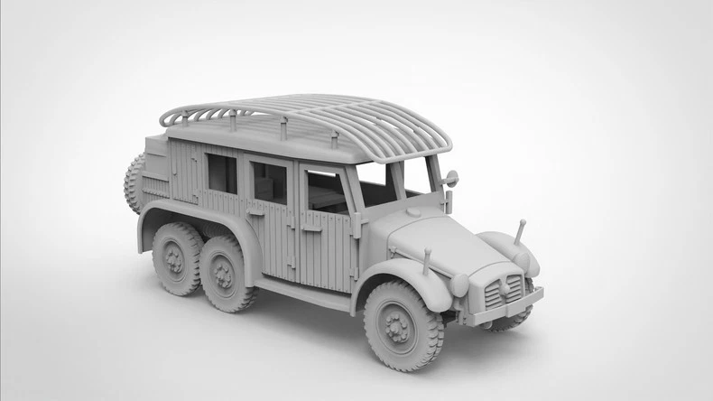 3D Printing 1/72 German Krupp L2H143 Model Kfz.19 Radio Vehicle Unpainted - Image 3 of 4