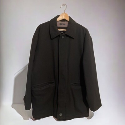 Panamed Claiborne Wool Coat Claiborne Mens Black Wool Blend Pea