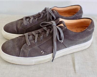GREATS Shoes Mens Grey Suede Lace Up Sneakers Made In Italy