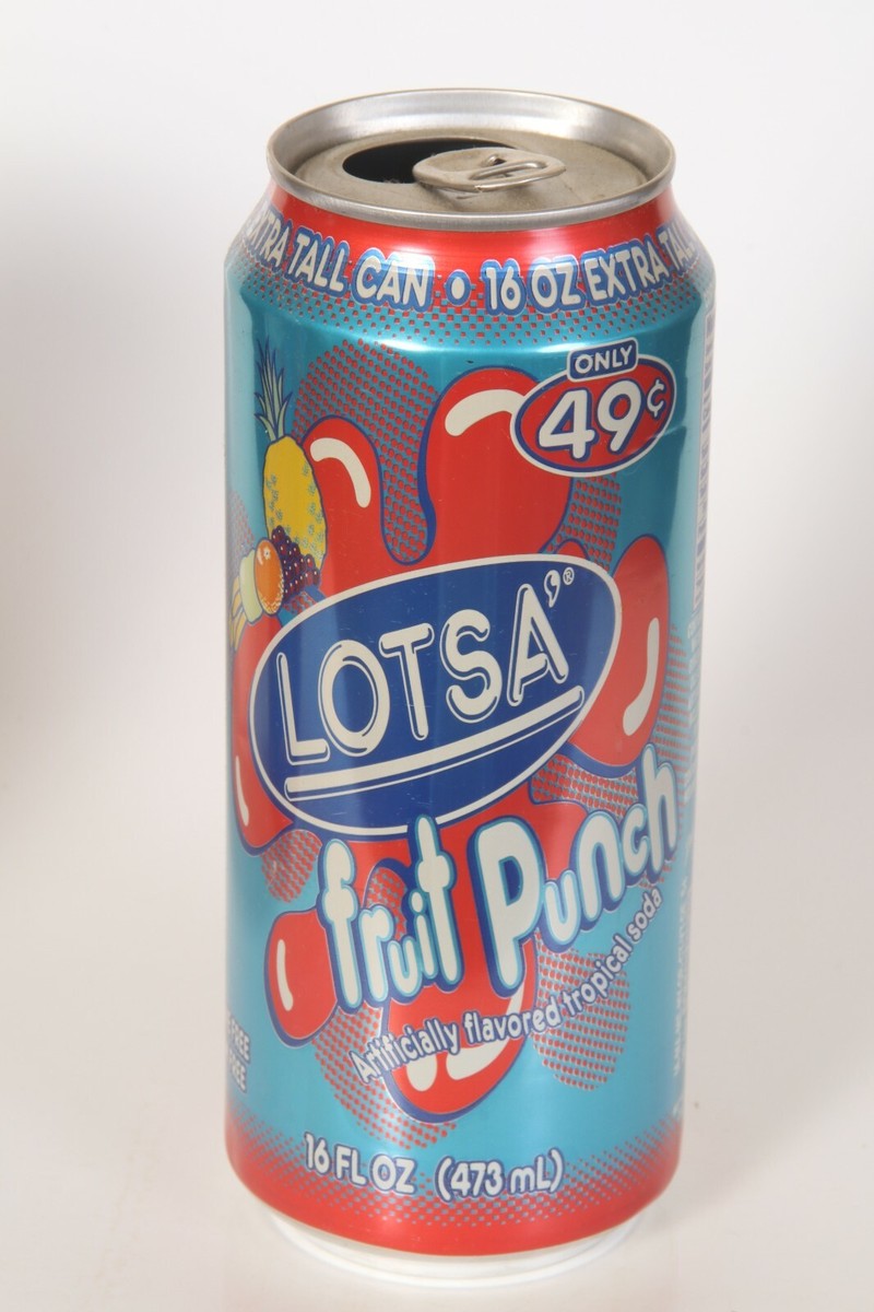 Lotsa Fruit Punch soda can - 16oz | eBay
