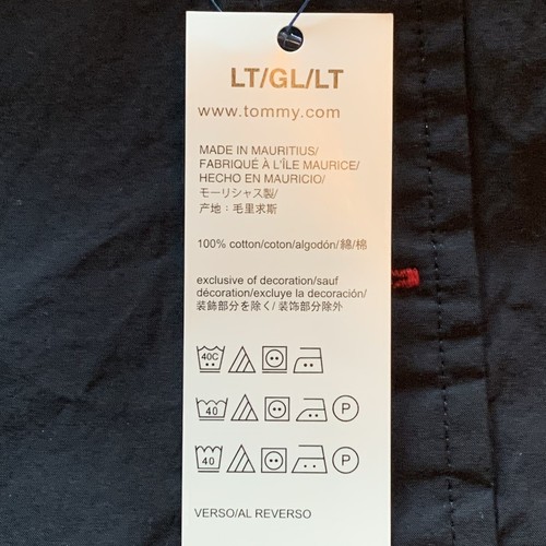 Camicia da uomo Tommy Hilfiger alta grande grande manica corta nera con bottoni - Foto 5 di 6