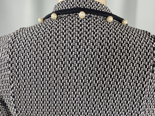 Designer cardigan jacket SIZE MEDIUM black white knit DUE PER DUE rayon Y2K - Picture 7 of 12