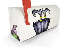 Mailbox Magnet (Partial Cover) Upside Down Witch Legs Crashed Witch Halloween 