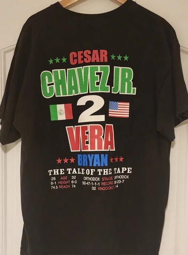 Julio Cesar Chavez Jr vs Bryan Vera “The Rematch” Black T Shirt Men’s Size L - Picture 2 of 2