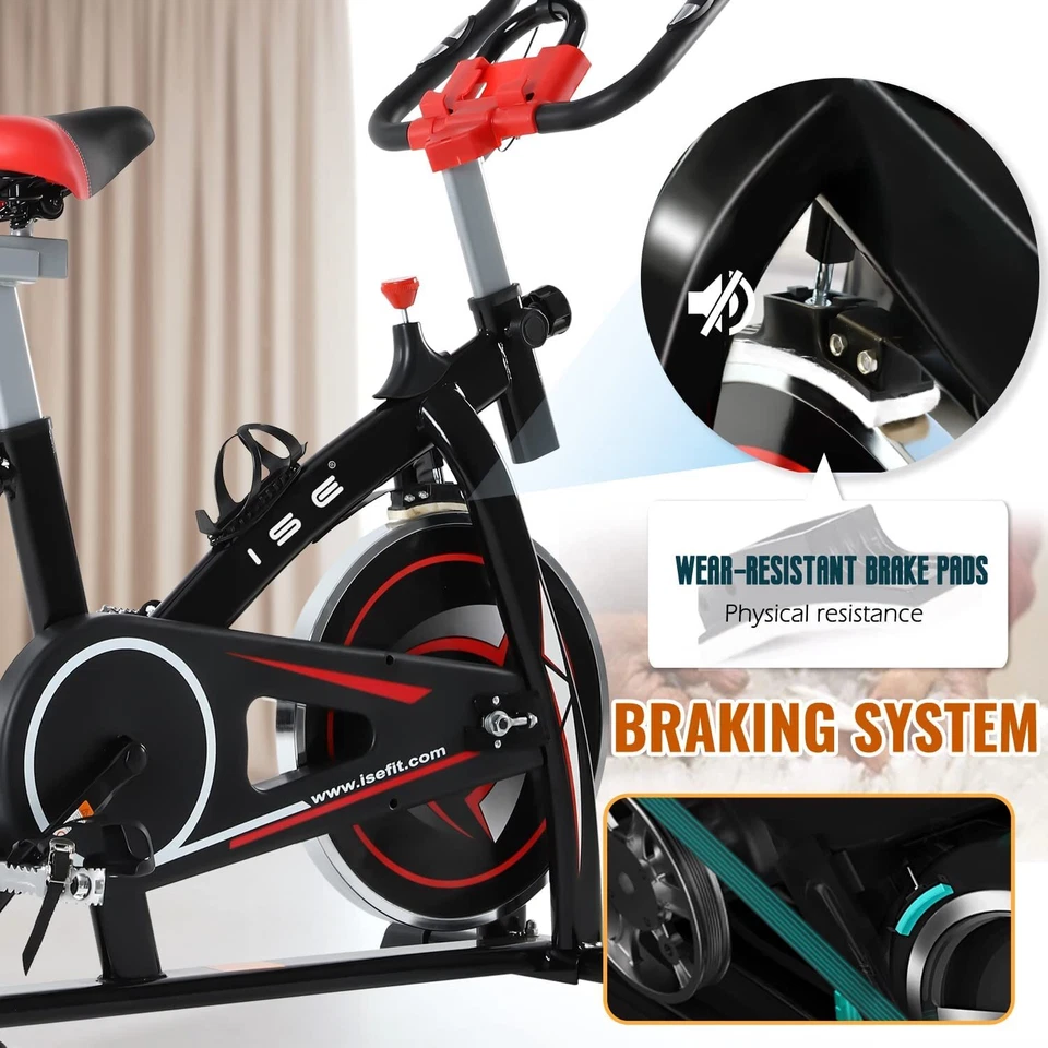 ISE SY-7802 Bici da Fitness CYCLETTE regolabile display LCD volano inerzia 10 kg - Immagine 3 di 4