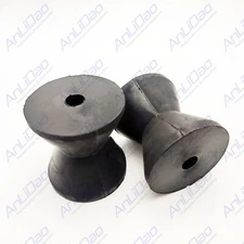 2Pcs Repl 4 Inch Mounting Width Boat Trailer Black Molded Rubber Bow Stop Roller