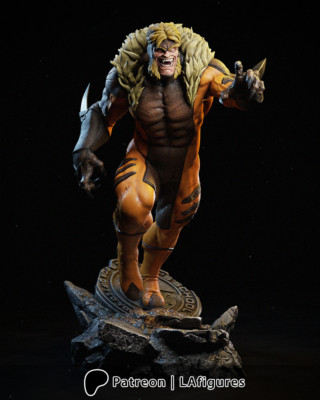 Sabretooth, Resin 1:9 Scale (231mm) Model Kit Painted 3d Printed Statue Figure
