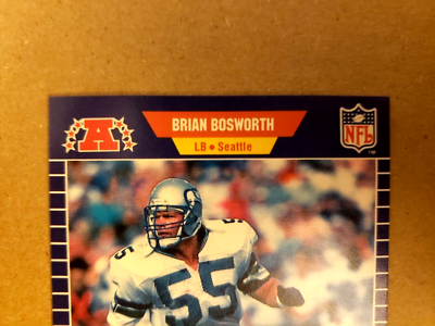 1989 Pro Set Football - Brian Bosworth - ERROR card # 391 - NRMNT