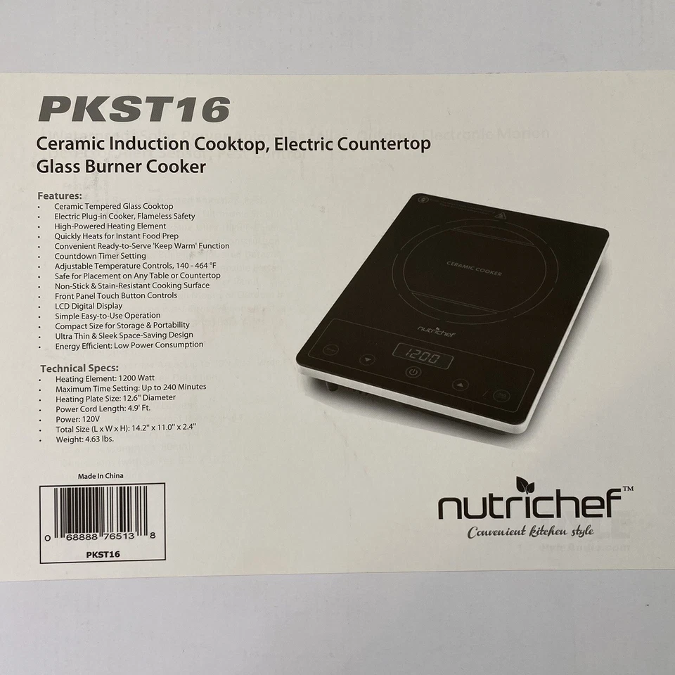 NUTRICHEF PKST16 Placa de inducción Quemador de encimera individual Pantalla digital Foto 2 de 4