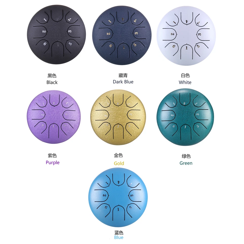 Juego de tambor tanque de percusión para niños de 6 pulgadas con bolsa y mazos Foto 2 de 4