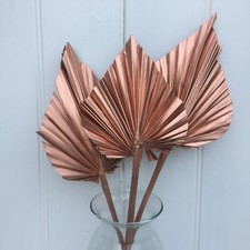 3 Foglie Lancia di Palma Essiccate Rame/Oro Rosa di Medie Dimensioni, TOPPER PER TORTA.