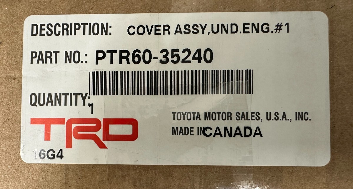 2024-2025 Toyota Tacoma 4Runner TRD Stamped Aluminum Skid Plate