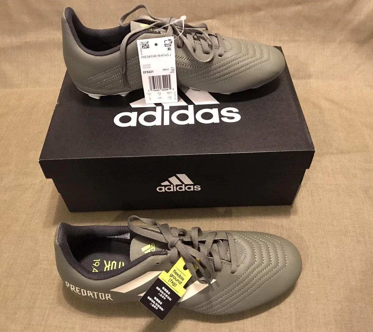 2019 Boys Adidas Predator 19.4 FxG Jr Soccer Cleats EF8221 Green