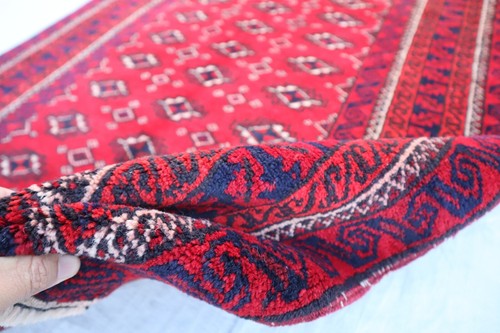 3x6 ft Bokhara Runner, Afghan Handmade Organic dyes Wool Runner, Entryway Runner