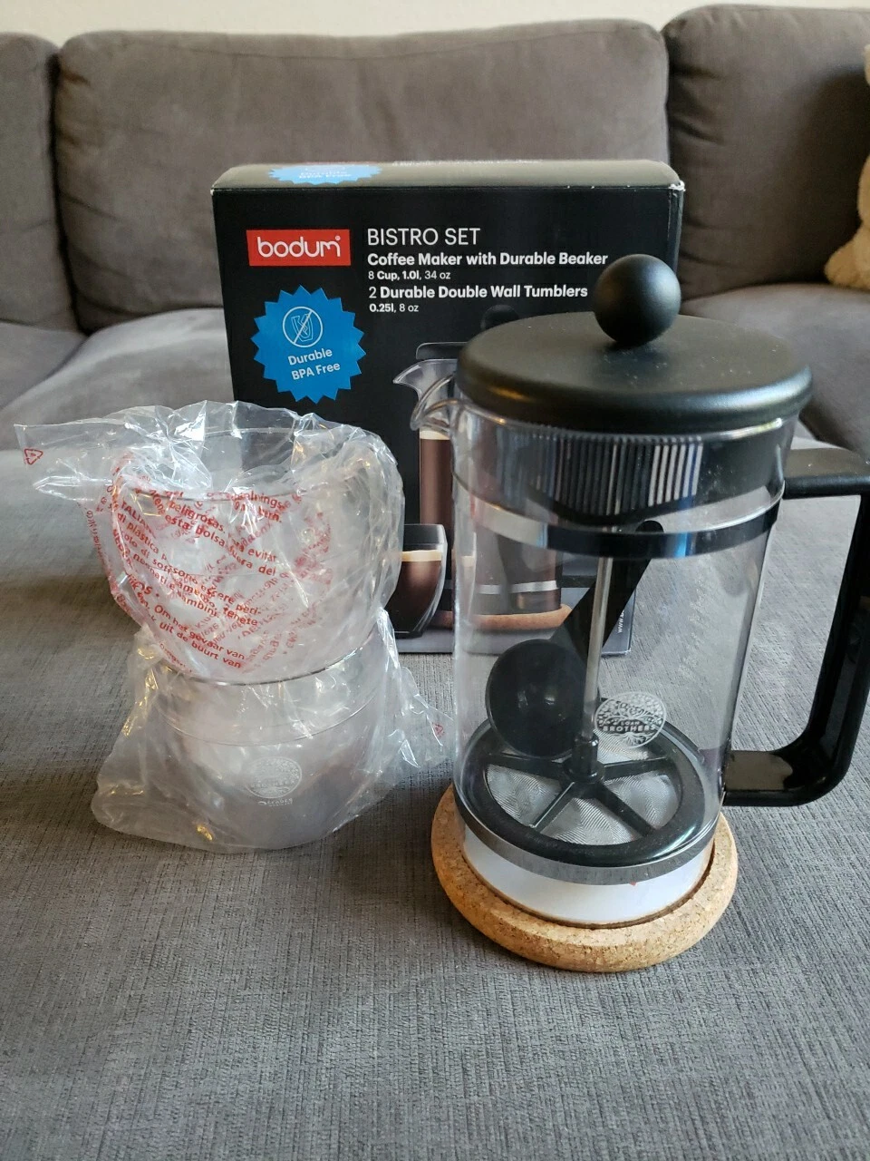 Bodum Bistro Set Of 2 Cups & French Press