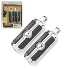 50370-04 skull teschio Pedane pedalini cromati gomma Harley passeggero guidatore
