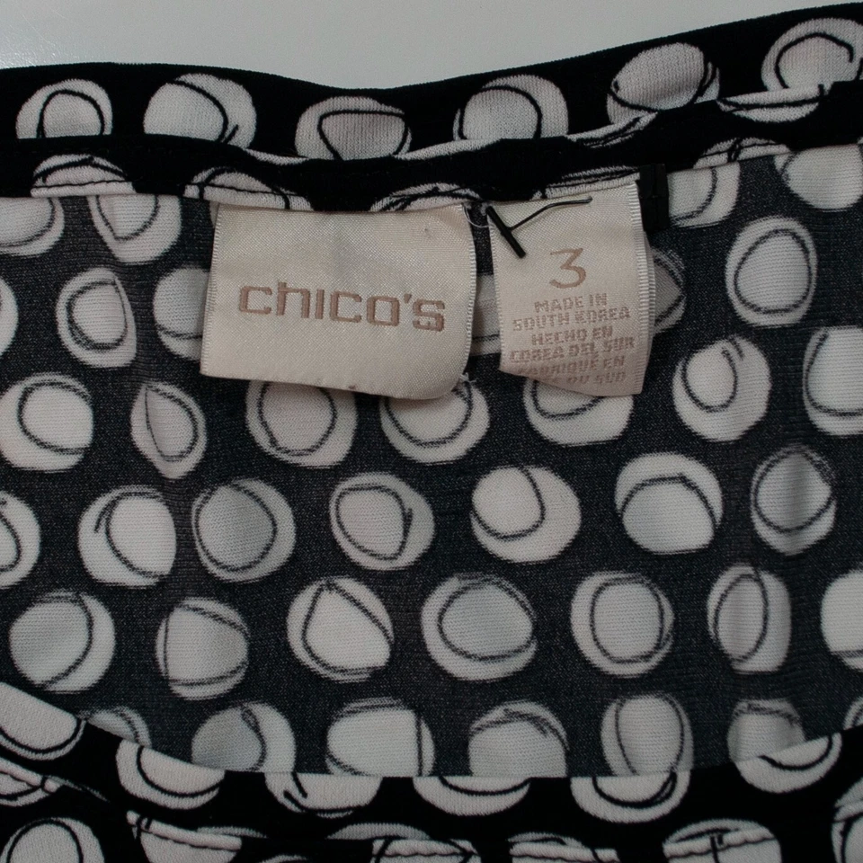 Chicos Sz 3 Circle Print Top Womens Large L Short Sleeve Jersey Knit Casual X07X - Image 4 of 4