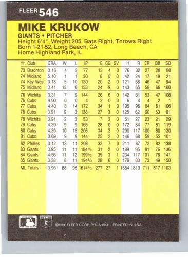 1986 Fleer Baseball Complete Your Set You Pick Choose #496 - 660 - Picture 103 of 295