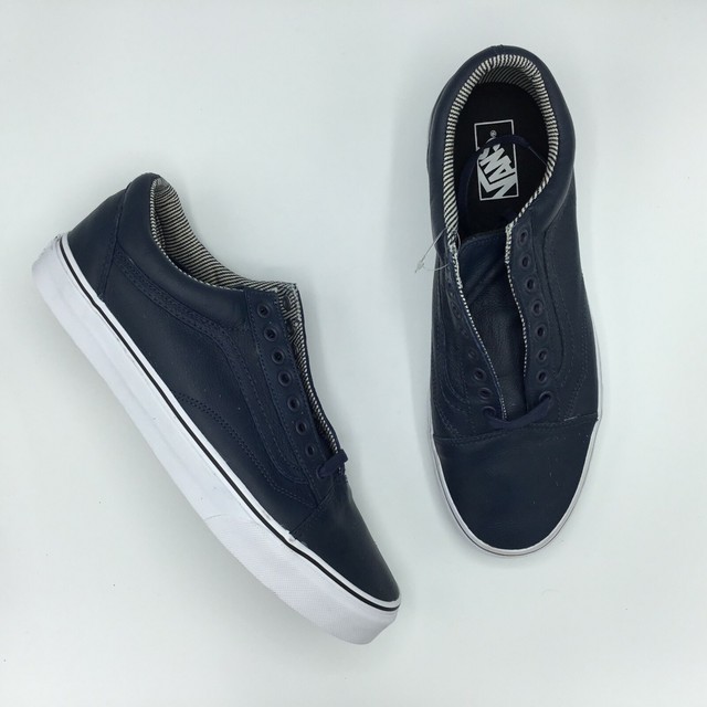 vans old skool dress blue stripes leather