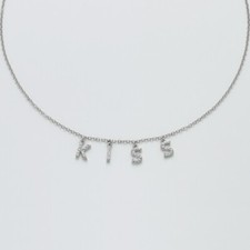 COLLANA DONNA KIARA KCLD3883B OTTONE COLORE ORO BIANCO CHARMS SCRITTA KISS